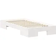 vidaXL Gultas rāmis Balts 90 x 190 cm Priedes masīvkoks Lite drewno sosnowe