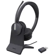 Yealink Wh64 Hybird dual ar uzlādes statīvu komandām bezvadu austiņu komplekts. kas pamet galvas saiti Dual with Charging Stand Teams Zestaw Bezprzewodowy Opaska na Biuro/Centrum telefoniczne Usb Type-C Bluetooth Podstawka do Czarny