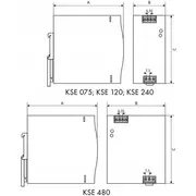 Zasilacz impulsowy Kse 24012M 230/ 12Vdc 12,5A 150W na szynę Din, Uzas 96-264Vacvac, Ta70, 18912-9987