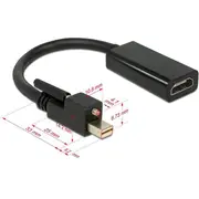 Adapteris Av Delock Displayport Mini  Hdmi melns 62640 Adapter Mini czarny