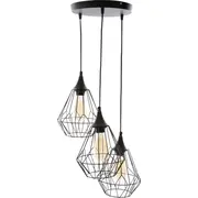 Atmosfēras piekaramā lampa Kaore melna trīskārša piekarama lampiņa Lampa Atmosphera Czarna