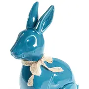 Beliani Dekoratīva figūriņa Rabbit Jambles Ceramics Blue Figurka dekoracyjna Ceramika Niebieski
