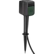 Brennenstuhl Connect Wifi dārza kontaktligzda 2 virzienu. ar zemējuma smaili un montāžas plāksni. kontaktligzdas sloksne Melna/Zaļa. 10 metri. taimeris. balss vadība Garden socket 2-Way. with ground spike and mounting plate. strip black/green. meters. timer. voice control