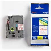 Brother Tapes Tze252 24Mm balta/sarkana White/Red