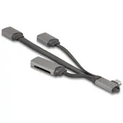 Delock 2 Usb rumbas Inklusive Sd un Micro karšu lasītājs Mit tipa-C anschluss Port Hub inklusive und Card Reader mit Type-C Anschluss