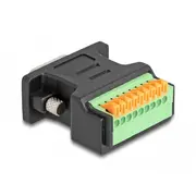 Delock D-Sub 9 St Terminalblock adapteris Mit Drucktaster Adapter mit