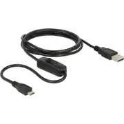 Delock Usb kabelis Usb-A  melns 84803 Kabel Usb-A microUSB Czarny