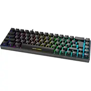 Deltaco mehāniskā tastatūra. mini Gaming Tastatur Rgb Led bezvadu melns Klawiatura mech. wireless schwar