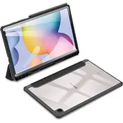 Dux Ducis planšetdatora futrālis Toby cietais pārsega vāciņš viedais Samsung Galaxy Tab S6 Lite ar irbuļa turētāju. melns Etui na tablet pancerne etui Smart Case do uchwytem rysik czarny