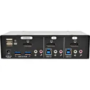 Eaton Tripp Lite sērijas Displayport Kvm slēdzis ar audio. kabeļiem un Superspeed Hub  Kvm-/Audio/Usb Slēdzis  lokalizators  galddators Series 2-Port Switch w/Audio. Cables and Usb Superspeed Hub Kvm-/Audio-/Usb-Switch Kvm/Audio/Usb lokaler Benutzer Desktop