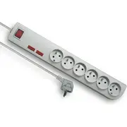 Elgotech Psf2 strāvas sloksnes pretpārsprieguma 6 ligzdas balts Psf2-601 Listwa gniazd