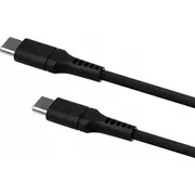 Fiksēts fiksēts šķidrā silikona kabelis Usb-C/Usb-C. Fixdls-Cc12-Bk Fixed Liquid Silicone Cable 1.2M. 60W