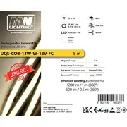 Freecut sloksne. Led tipa vālīte. 13W. 528 mikroshēmas/m. Cri 90. 12 V. balta. 6500K. Ip20. strip. typu Cob. chips/m. Cri90. 12V. biala. 5M