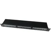 Gembird Patch Panelis Ekranēta Kabeļu Pārvaldības Plaukts. Melnais Sie. Npp-C624-002 Panel Port 1U Kat.6 Ekranowany Do Organizacji Kabli Czarny