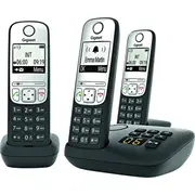 Gigaset A690A Trio Dect bezvadu tālrunis ar automātisko atbildētāju Krāsa Melna D-Ect Cordless Phone with Answering Machine Kolor Czarny