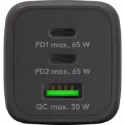 Goobay Usb-C Pd Multiport Fast Charger Nano 65 Watt lādētājs Melns. Usb-A. Pd. Gan tehnoloģija fast charger black. 1X 2X technology