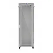 Instalācijas skapis. kas atrodas 19 pelēkas glazētas durvis Lcd Lanberg Plakanā iepakojums V2 Szafa Instalacyjna Rack 47U 800X1000 Szara Drzwi Przeszklone Flat Pack