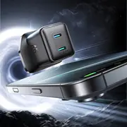 Joyrom 45W 2 X- Usb-C Lielbritānijas spraudnis- melns Sieciowa Joyroom Jr-Tcg17 x- wtyczka Uk czarna