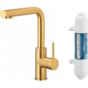 Kfa Duero Pure Basic virtuves jaucējkrāns Virtuves Iekārtas Ar Ūdens Filtrācijas Funkciju Hidrofiltrs. Matēts Zelts Bateria kuchenna Kuchenna Filtracji Wody Filtr Hydro. Brushed Gold