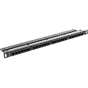 Lanberg Patch panelis 0.5U 19 24X Rj-45 Black Ppu5-0024-B Panel Kat.5E Czarny