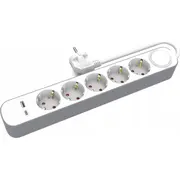 Mājas pagarinātāja vads 5X ligzdas 3M ar slēdzi Usb-A Usb-C Home Extension Cord Sockets With Switch 1X