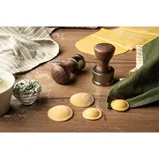 Marcato Ravioli zīmogs apaļš 50Mm Pale Gold dižskābarža koks Stamp Round Beech wood