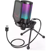 Mikrofona fifta pastiprinātājs A6V Rgb melns Mikrofon Fifine Ampligame Black