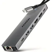 Ml Axagon Hmc-7Hx2 Wieloportovy Hub Usb 7In1. 5Gbps. 2X Usb-A. 1X Usb-C. Hdmi 4K/60Hz. Glan. Pd 100W. 15Cm Usb-C kabeļa kabelis hub kabel