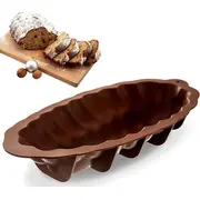 Orion Forma cepšanas veidne challah un augļu kūkai. silikona. brūna. 41X20X7.5 cm Foremka do pieczenia babki keksu silikonowa