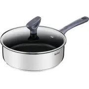 Panna Tefal Nerūsējošā tērauda Dziļa Ar Vāku Daily Cook G7303255 24Cm Patelnia Stainless Steel
