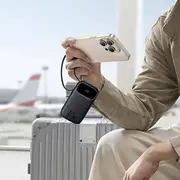 Powerbank Baseus Enerfill Fc31 22.5W ar digitālo displeju un 2 iebūvētiem kabeļiem Usb -C zibens -Melns 10000Mah cyfrowym wbudowanymi kablami Usb-C Lightning czarny
