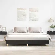 Gultas rāmis bez matrača Melns 160X200Cm Laminēts koks Rama materaca Czarna Drewno klejone
