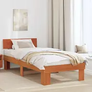 Gultas rāmis Vaska brūns 90 x 190 cm Priedes masīvkoks Lumarko Ramka Woskowy Lite drewno sosnowe