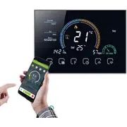 Renov8 viedais Wi-Fi termostats ar krāsu Lcd 2/4 ventilatora spolei saderīga 86X86 un apaļa 60 mm kaste Smart Thermostat with color for fan-coil pipe compatible and round 60Mm box