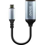 Savio Usb adapteris Usb-C M Hdmi F adapteris. 4K. 60 Hz. alumīnijs. Ak-78 Adapter F. 60Hz. aluminium.
