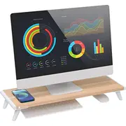Techly Riser monitora statīvs. dabīgs koks Stojak na monitor Riser. drewno naturalne
