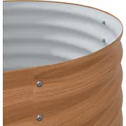 vidaXL Garden Planter Wood Look Cinkota tērauda 400 x 80 81 cm Donica Ogrodowa drewna Stal galwanizowana