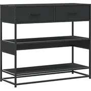 Vidaxl konsoles galds. melns. 90X35X80 cm. koka materiāls Stolik konsolowy. czarny. drewnopochodny