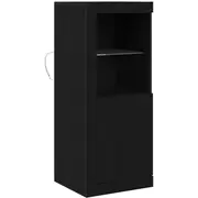 vidaXL bufete Black Oak Engineered Wood Standarta uzglabāšana Kredens Czarny Drewno Standard Przechowywanie