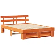 vidaXL Gultas rāmis Vasks Brūns 160 x 200 cm Priedes koks Ramka Woskowy Drewno Sosnowe