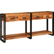 vidaXL konsoles galds 2 gab. Brūns 160 x 33 75 cm Akācijas koks Konsolowy pcs Drewno Akacjowe