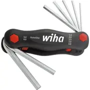 Wiha Keys komplekts tapai. kat. salokāmā turētājā. Pocketstar. skrūvēm ar spraugām Sb Zest.kluczy trzpien.kat. skladanym uchwycie. Pocketstar.do srub gniaz.6-kat.7-cz.SB
