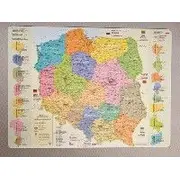 Zachem Desk Pad Polijas administratīvā karte Na Biurko Mapa Administracyjna Polski