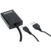 Adapteris Av Gembird D-Sub Vga  Hdmi Usb-A czarny ligzda A-Vga-Hdmi-01 Adapter Vga Jack 3.5Mm