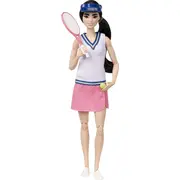 Bārbija Mattel ir izveidota. lai pārvietotu tenisistes lelli ar raketi un bumbu Hkt73 Lalka Barbie Made to Move Tenisistka