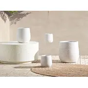 Beliani Piekarināms puķu pods  20 cm gandrīz balts Livadia Doniczka biel