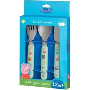 Bērnu galda piederumu komplekts Peppa Pig Zestaw dla dziecka 3El