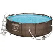 Bestway Rack rotangpalmas baseina sūknisfiltrskāpnes 366X100 cm 56709 Basen rattanowy pompafiltrdrabinka