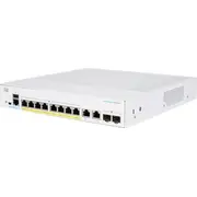 Cisco slēdzis Cbs250-8Fp-E-2G. 8Xgbe Rj45. 2Xrj45/Sfp kombinācija. bez ventilatora. Poe. 120W Cbs2508Fpe2Geurf Switch combo. fanless.