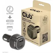 Club 3D Club3D Auto lādētājs piezīmjdatoriem 63W. 2 porti Usb-A Usb-C Pro Notebooky porty